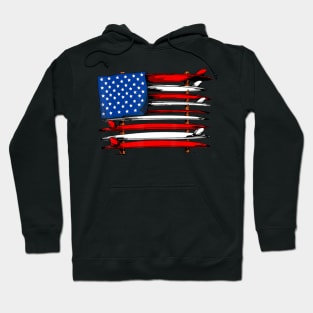 Surfboard usa american flag surfing surf surfer du Hoodie